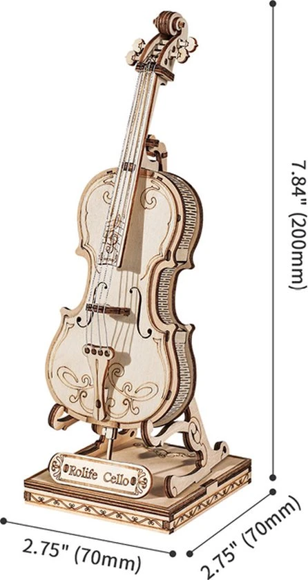 Robotime DIY 3D Houtenpuzzel Muziekinstrument Cello, TG411, 7x7x20cm - 6946785116809 6 Robotime DIY 3D Houtenpuzzel Muziekinstrument Cello, TG411, 7x7x20cm - 6946785116809 - Afbeelding 6