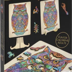 Grafix Houten Puzzel Uil | Unieke Puzzelstukjes In Vorm Van Dieren | 130 Puzzelstukjes | Puzzel Voor Kinderen En Volwassenen | Formaat 30 X 22.5 CM | Cadeau Voor Jong En Oud -Puzzels Verfijnd Winkel 497x840