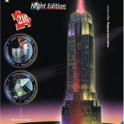 Ravensburger Empire State Building Night Edition - 3D Puzzel Gebouw Van 216 Stukjes -Puzzels Verfijnd Winkel 548x840