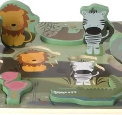 Mint And Milo Houten Dieren Puzzel - HOUTEN DIERENPUZZEL JUNGLE - HOUTEN VORMENPUZZEL Met Dieren - HOUTEN PUZZEL Met Dieren - Educatief Houten Speelgoed Vanaf 2 Jaar - MET EEN GRATIS ABC POSTER KAART ERBIJ -Puzzels Verfijnd Winkel 550x233
