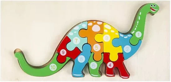 Merkloos Kinderpuzzel - Hout - 10 Stukjes - Dinosaurus - Schoencadeautje Sinterklaas 11 Merkloos Kinderpuzzel - Hout - 10 Stukjes - Dinosaurus - Schoencadeautje Sinterklaas - Afbeelding 11