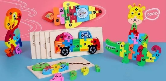 Merkloos Kinderpuzzel - Hout - 10 Stukjes - Dinosaurus - Schoencadeautje Sinterklaas 5 Merkloos Kinderpuzzel - Hout - 10 Stukjes - Dinosaurus - Schoencadeautje Sinterklaas - Afbeelding 5