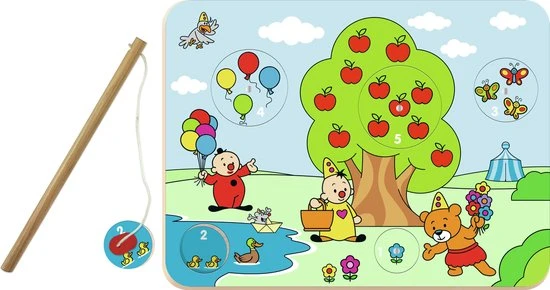 Bumba Houten Magnetische Puzzel - 5 Stukjes - Met Houten Vislijn 1 Bumba Houten Magnetische Puzzel - 5 Stukjes - Met Houten Vislijn