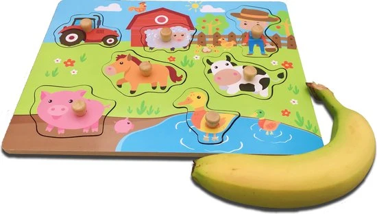 Pucts Houten Puzzel Boerderij Dieren Vanaf 1 Jaar 5 Pucts Houten Puzzel Boerderij Dieren Vanaf 1 Jaar - Afbeelding 5