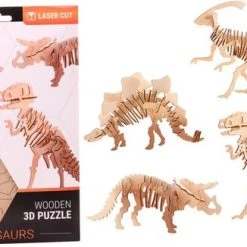 Merkloos Houten 3D Dinosaurus Puzzel, 4 Assorti -Puzzels Verfijnd Winkel 550x326 2
