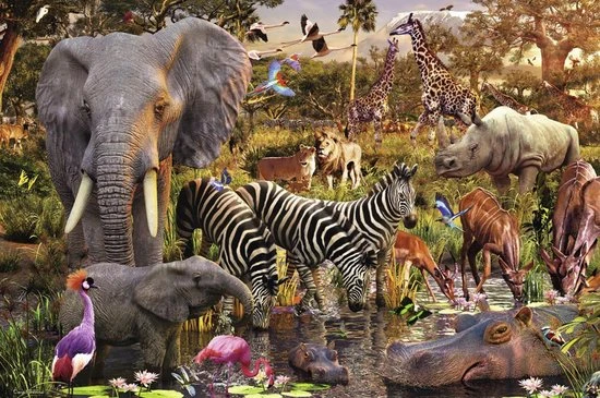 Ravensburger Puzzel Afrikaanse Dierenwereld - Legpuzzel - 3000 Stukjes 3 Ravensburger Puzzel Afrikaanse Dierenwereld - Legpuzzel - 3000 Stukjes - Afbeelding 3
