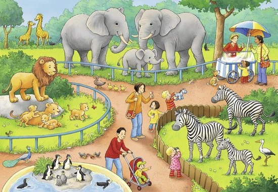 Ravensburger Puzzel Een Dag In De Dierentuin - 2x24 Stukjes - Kinderpuzzel 2 Ravensburger Puzzel Een Dag In De Dierentuin - 2x24 Stukjes - Kinderpuzzel - Afbeelding 2