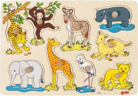 Goki 9-delige Puzzel Afrikaanse Babydieren 1 Goki 9-delige Puzzel Afrikaanse Babydieren