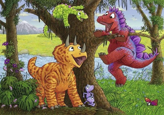 Ravensburger Puzzel Vrolijke Dino's - 2x24 Stukjes - Kinderpuzzel 3 Ravensburger Puzzel Vrolijke Dino's - 2x24 Stukjes - Kinderpuzzel - Afbeelding 3