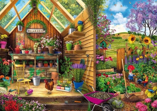 Ravensburger Puzzel Blik In Het Tuinhuis - Legpuzzel - 300 Stukjes Extra Groot 3 Ravensburger Puzzel Blik In Het Tuinhuis - Legpuzzel - 300 Stukjes Extra Groot - Afbeelding 3