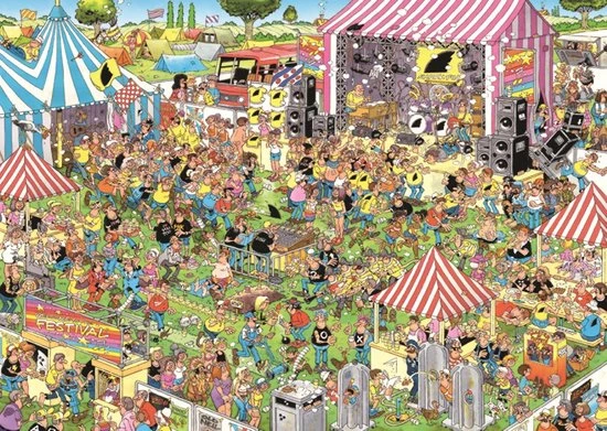 Jan Van Haasteren Popfestival Puzzel - 1000 Stukjes 5 Jan Van Haasteren Popfestival Puzzel - 1000 Stukjes - Afbeelding 5