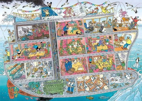 Jan Van Haasteren Cruiseschip Puzzel - 1000 Stukjes 11 Jan Van Haasteren Cruiseschip Puzzel - 1000 Stukjes - Afbeelding 11
