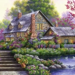Ravensburger Puzzel Romantische Cottage - Legpuzzel - 1000 Stukjes -Puzzels Verfijnd Winkel 550x392 76