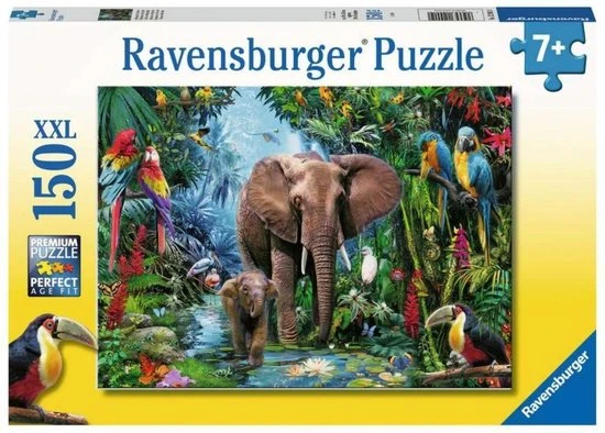 Ravensburger Puzzel Olifanten In De Jungle - Legpuzzel - 150XXL Stukjes 1 Ravensburger Puzzel Olifanten In De Jungle - Legpuzzel - 150XXL Stukjes