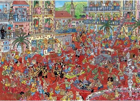 Jan Van Haasteren La Tomatina Puzzel - 1000 Stukjes 9 Jan Van Haasteren La Tomatina Puzzel - 1000 Stukjes - Afbeelding 9