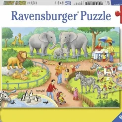 Ravensburger Puzzel Een Dag In De Dierentuin - 2x24 Stukjes - Kinderpuzzel