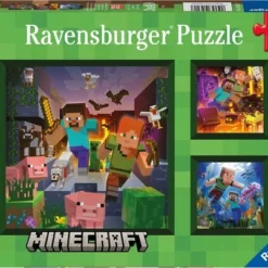 Ravensburger Puzzel Minecraft Biomes - Legpuzzel - 3x49 Stukjes