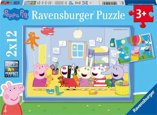 Ravensburger Puzzel Peppa Pig - 2x12 Stukjes - Kinderpuzzel 2 Ravensburger Puzzel Peppa Pig - 2x12 Stukjes - Kinderpuzzel - Afbeelding 2