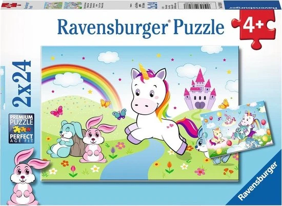 Ravensburger Puzzel Sprookjesachtige Eenhoorn - 2x24 Stukjes - Kinderpuzzel 1 Ravensburger Puzzel Sprookjesachtige Eenhoorn - 2x24 Stukjes - Kinderpuzzel