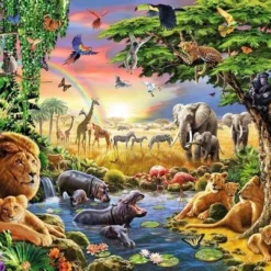 Ravensburger Puzzel Avondzon Bij De Drinkplaats - Legpuzzel - 300XXL Stukjes -Puzzels Verfijnd Winkel 550x403 42