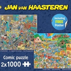 Jan Van Haasteren De Muziekwinkel & Vakantiekriebels Puzzel - 2 X 1000 Stukjes -Puzzels Verfijnd Winkel 550x406 11