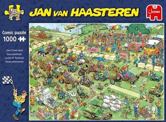 Jan Van Haasteren Grasmaaierrace Puzzel - 1000 Stukjes 10 Jan Van Haasteren Grasmaaierrace Puzzel - 1000 Stukjes - Afbeelding 10