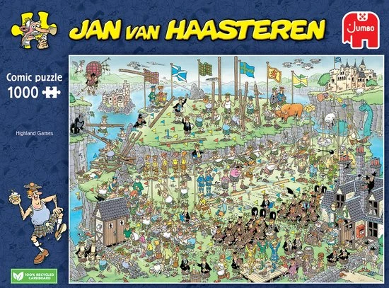 Jan Van Haasteren Highland Games Puzzel - 1000 Stukjes 4 Jan Van Haasteren Highland Games Puzzel - 1000 Stukjes - Afbeelding 4