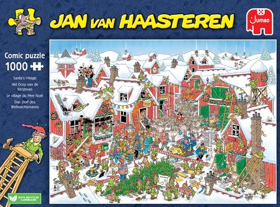 Jan Van Haasteren Het Dorp Van De Kerstman 1000 Stukjes - Legpuzzel 4 Jan Van Haasteren Het Dorp Van De Kerstman 1000 Stukjes - Legpuzzel - Afbeelding 4