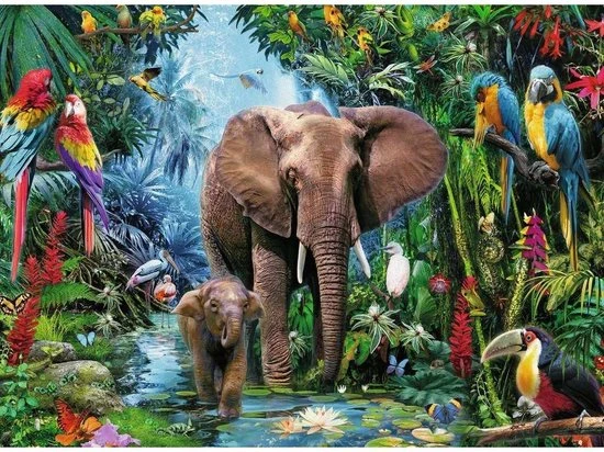 Ravensburger Puzzel Olifanten In De Jungle - Legpuzzel - 150XXL Stukjes 3 Ravensburger Puzzel Olifanten In De Jungle - Legpuzzel - 150XXL Stukjes - Afbeelding 3