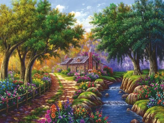 Ravensburger Puzzel Cottage Bij De Rivier - Legpuzzel - 1500 Stukjes 3 Ravensburger Puzzel Cottage Bij De Rivier - Legpuzzel - 1500 Stukjes - Afbeelding 3