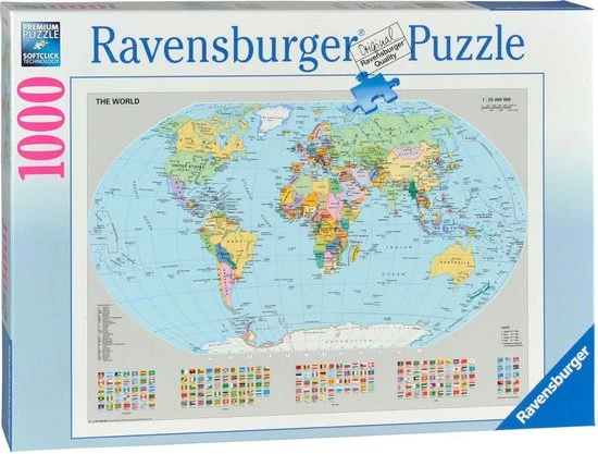 Ravensburger Puzzel Staatkundige Wereldkaart - Legpuzzel - 1000 Stukjes 11 Ravensburger Puzzel Staatkundige Wereldkaart - Legpuzzel - 1000 Stukjes - Afbeelding 11