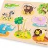 New Classic Toys Houten Legpuzzel Safari Dieren - 8 Puzzelstukjes - FSC 100%-gecertificeerd Hout