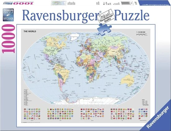 Ravensburger Puzzel Staatkundige Wereldkaart - Legpuzzel - 1000 Stukjes 1 Ravensburger Puzzel Staatkundige Wereldkaart - Legpuzzel - 1000 Stukjes