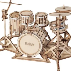 Robotime 3D Houtenpuzzel Muziekinstrument Drumstel, TG409, 19x13,5x11cm - 6946785116816