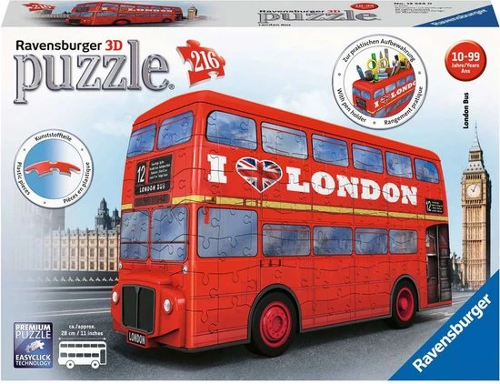 Ravensburger London Bus - 3D Puzzel - 216 Stukjes 6 Ravensburger London Bus - 3D Puzzel - 216 Stukjes - Afbeelding 6
