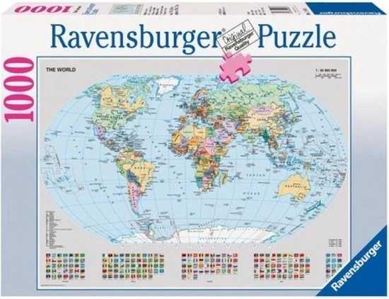 Ravensburger Puzzel Staatkundige Wereldkaart - Legpuzzel - 1000 Stukjes 10 Ravensburger Puzzel Staatkundige Wereldkaart - Legpuzzel - 1000 Stukjes - Afbeelding 10