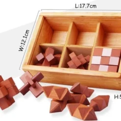 Merkloos Set Van 6 Houten IQ Puzzels - Breinbrekers - 3D Puzzel -Puzzels Verfijnd Winkel 550x432 4
