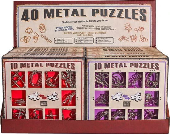 Eureka - Eureka! 10 Metalen Puzzels Rode Editie 4 Eureka - Eureka! 10 Metalen Puzzels Rode Editie - Afbeelding 4