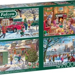Jumbo Falcon Puzzel Family Time At Christmas - Legpuzzel - 4 X 1000 Stukjes -Puzzels Verfijnd Winkel 550x437 8