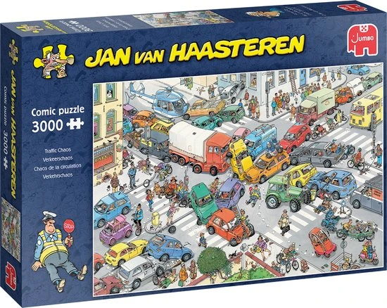Jumbo Jan Van Haasteren Verkeerschaos - Legpuzzel 3000 Stukjes 1 Jumbo Jan Van Haasteren Verkeerschaos - Legpuzzel 3000 Stukjes