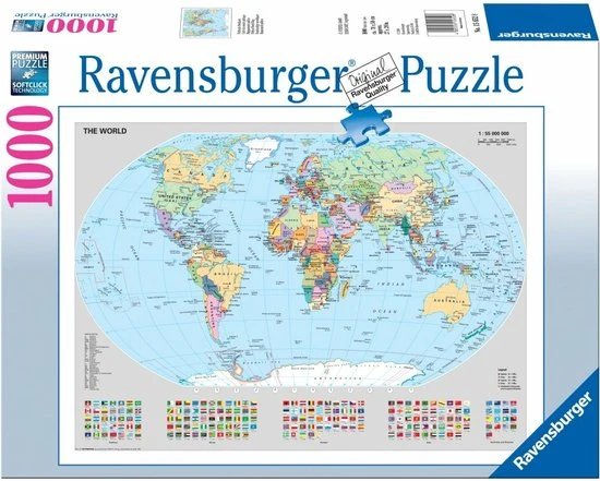 Ravensburger Puzzel Staatkundige Wereldkaart - Legpuzzel - 1000 Stukjes 8 Ravensburger Puzzel Staatkundige Wereldkaart - Legpuzzel - 1000 Stukjes - Afbeelding 8