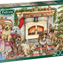 Falcon Puzzel Christmas Puppies - Legpuzzel - 500 Stukjes -Puzzels Verfijnd Winkel 550x447 11