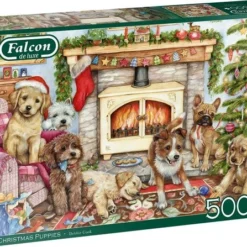 Falcon Puzzel Christmas Puppies - Legpuzzel - 500 Stukjes