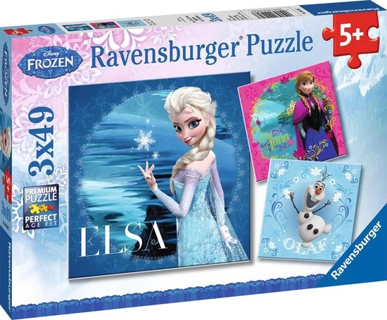 Ravensburger Puzzel Disney Frozen Elsa, Anna & Olaf - 3x49 Stukjes - Kinderpuzzel 7 Ravensburger Puzzel Disney Frozen Elsa, Anna & Olaf - 3x49 Stukjes - Kinderpuzzel - Afbeelding 7