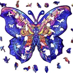 Jigsaw Legpuzzel Mystery Vlinder 036 A3 | Houten Puzzel | 200 Stukjes | Dierenpuzzel In Meer Dan 50 Verschillende Modellen
