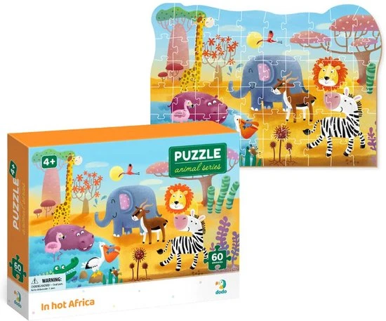 DODO Toys - Puzzel Dieren 4+ -60 Stukjes - 23x32 Cm - Dieren Speelgoed Voor Kinderen - Kinderpuzzel 4 Jaar 1 DODO Toys - Puzzel Dieren 4+ -60 Stukjes - 23x32 Cm - Dieren Speelgoed Voor Kinderen - Kinderpuzzel 4 Jaar