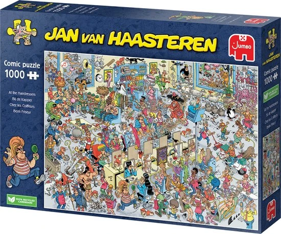 Jan Van Haasteren Bij De Kapper 1000 Stukjes - Legpuzzel 2 Jan Van Haasteren Bij De Kapper 1000 Stukjes - Legpuzzel - Afbeelding 2