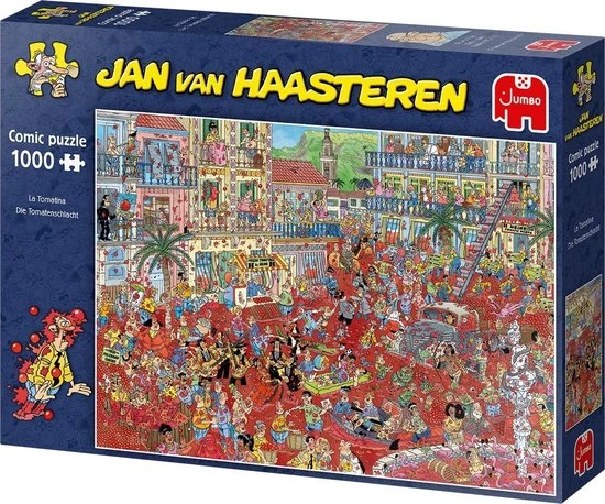 Jan Van Haasteren La Tomatina Puzzel - 1000 Stukjes 3 Jan Van Haasteren La Tomatina Puzzel - 1000 Stukjes - Afbeelding 3