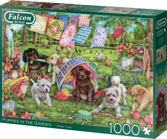 Falcon De Luxe Puppies In The Garden 1000 Stukjes - Legpuzzel Voor Volwassenen 2 Falcon De Luxe Puppies In The Garden 1000 Stukjes - Legpuzzel Voor Volwassenen - Afbeelding 2
