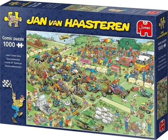 Jan Van Haasteren Grasmaaierrace Puzzel - 1000 Stukjes 6 Jan Van Haasteren Grasmaaierrace Puzzel - 1000 Stukjes - Afbeelding 6